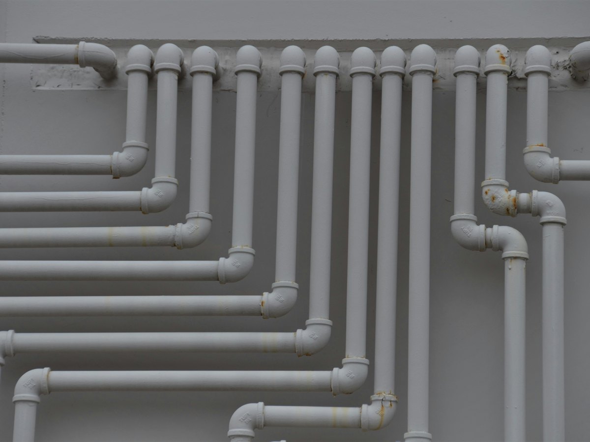Pipework on a mechanical and electrical installation